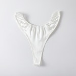 Pearl White Pure Mulberry Silk T-String Pantie | Mid to High Waist Thong | 22 Momme | Float Collection Thumbnail # 149322