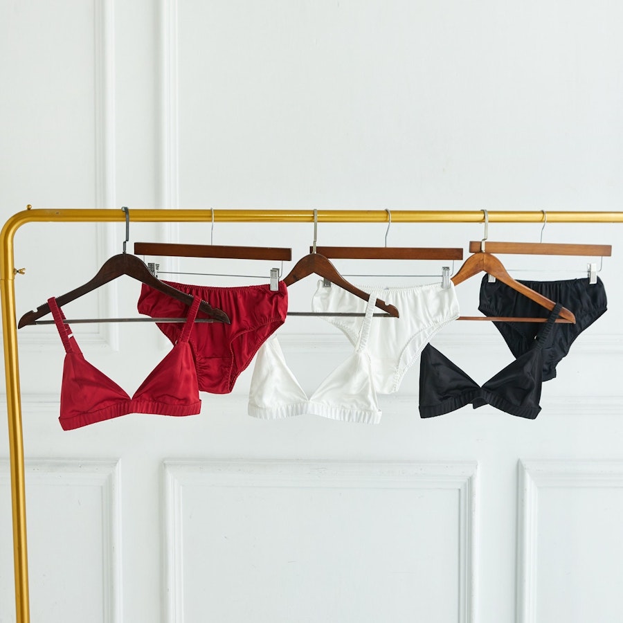 Ruby | Handmade Pure Silk Bralettes | Vin Bras | No Padding No Wire | 19 Momme Silk Charmeuse Image # 178216
