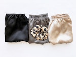 Black Pure Mulberry Silk French Cut Panties | High Waist | 22 Momme | Float Collection Thumbnail # 149419