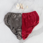 Taupe Pure Mulberry Silk French Cut Panties | High Waist | 22 Momme | Float Collection Thumbnail # 149428