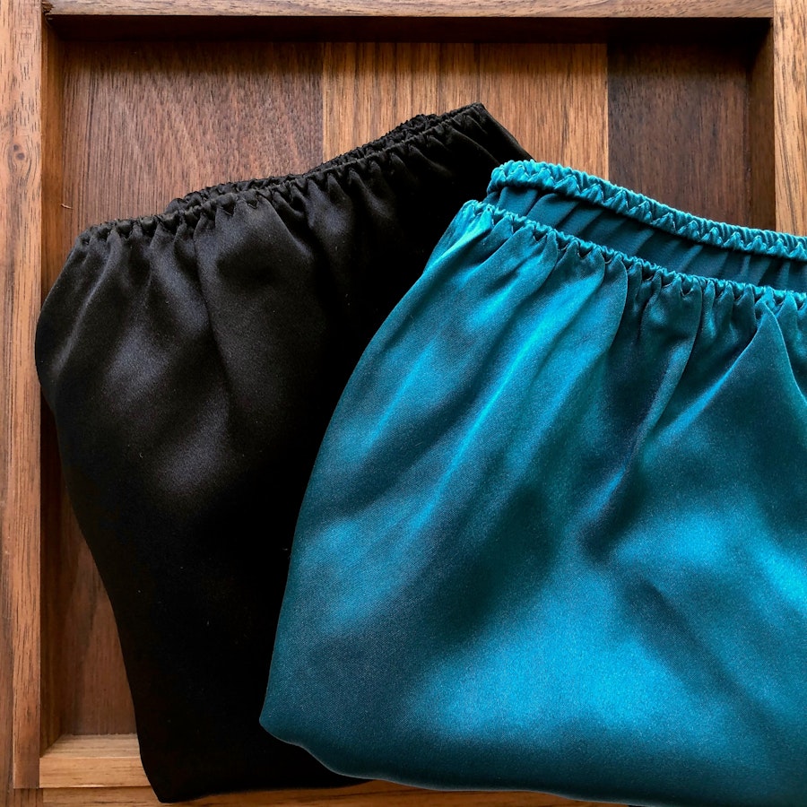 Turquoise Pure Mulberry Silk French Cut Panties | High Waist | 22 Momme | Float Collection Image # 149458