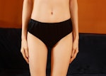 Black Pure Mulberry Silk Bikini Panties | Mid Waist | 22 Momme | Float Collection Thumbnail # 149585