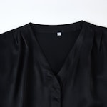 Black Pure Mulberry Silk Top | Regular Fit | 19 Momme | Soar Collection Thumbnail # 149598