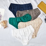 Beige Pure Mulberry Silk Bikini Panties | Mid Waist | 22 Momme | Float Collection Thumbnail # 149684