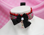 Pop My Cherry (Red & Black) Satin Ribbon Collar Thumbnail # 149968