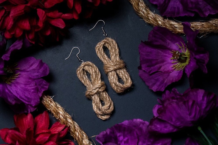 Shibari Rope Bundle Earrings photo
