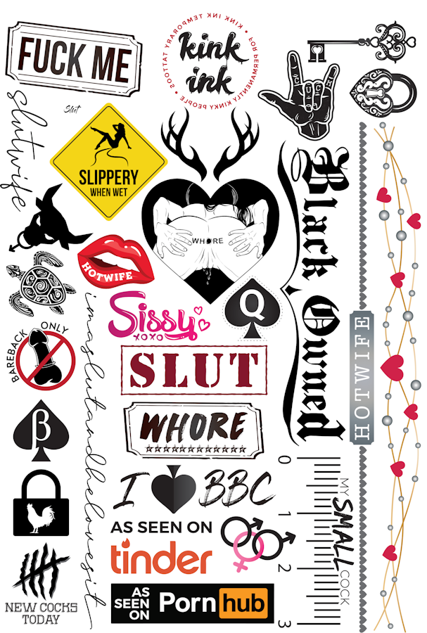 Cuckold & Hotwife (Mega Sheet #1) - 27 Adult Temporary Tattoos