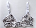 White snake soft cup TOUCH bra. Wire free bralette. Natural shape for comfortable fit. Handmade to order lingerie in your size Thumbnail # 172966