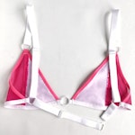 Pink snake BABE mesh bra. Soft cup see thru sexy bralette. Wire free hot underwear. Handmade to order in your size lingerie Thumbnail # 172990