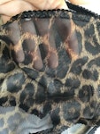 Leopard mesh crotchless SABBATH high waist knickers. Sheer open rear panties. Handmade to order sexy see thru lingerie. Thumbnail # 172997