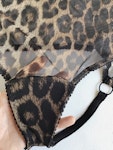 Leopard mesh crotchless SABBATH high waist knickers. Sheer open rear panties. Handmade to order sexy see thru lingerie. Thumbnail # 173001