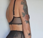 Black mesh TOUCH sheer bra. See thru wire free soft cup bralette. Custom sizing underwear. Handmade to order in your size sexy lingerie. Thumbnail # 173025