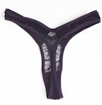 Black velvet & mesh spiderweb thong. Sexy see thru woman’s underwear. Handmade to order gothic lingerie in your size. Thumbnail # 173051