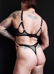 Black mesh VENUS thong. See thru high waist cheeky V cut underwear. Handmade to order sheer sexy lingerie. Thumbnail # 173116