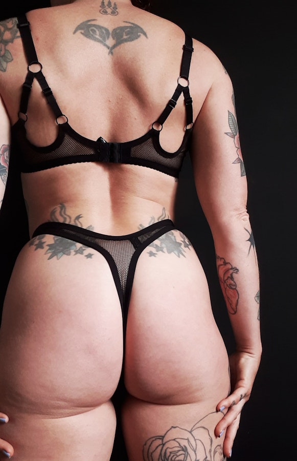 Black mesh VENUS thong. See thru high waist cheeky V cut underwear. Handmade to order sheer sexy lingerie. Image # 173120