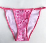 Hot pink snake knickers. High cut full coverage retro panties. Barbie pink underwear. Sexy handmade to order lingerie. Thumbnail # 173124