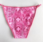 Hot pink snake knickers. High cut full coverage retro panties. Barbie pink underwear. Sexy handmade to order lingerie. Thumbnail # 173127