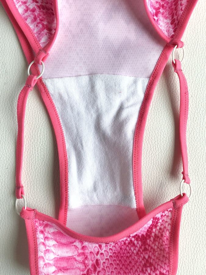 Hot pink snake knickers. High cut full coverage retro panties. Barbie pink underwear. Sexy handmade to order lingerie. Image # 173128
