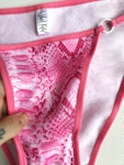 Hot pink snake knickers. High cut full coverage retro panties. Barbie pink underwear. Sexy handmade to order lingerie. Thumbnail # 173129