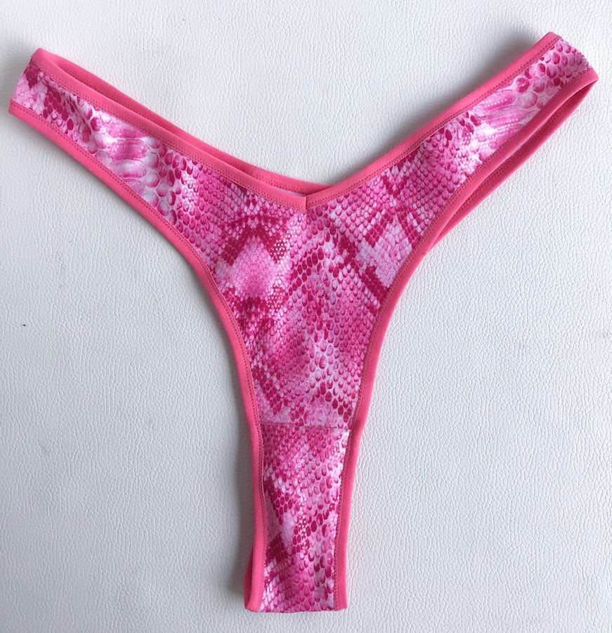 Hot pink VENUS snake thong. High cut sexy 80s retro style underwear. Comfort fit. Handmade to order in your size Image # 173163