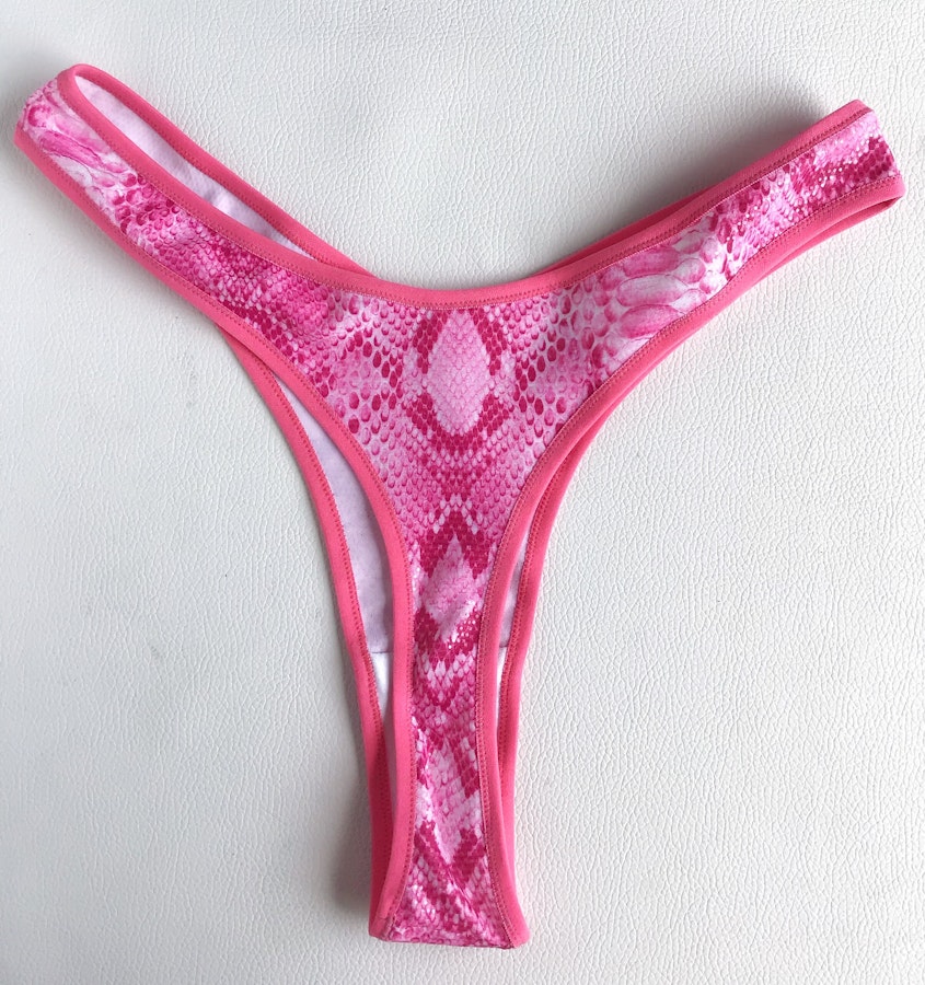 Hot pink VENUS snake thong. High cut sexy 80s retro style underwear. Comfort fit. Handmade to order in your size Image # 173168