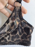 Leopard sheer TOUCH bra. Patterned see thru mesh, soft cup underwire free for comfort & natural shape. Handmade to order in your size. Thumbnail # 173202