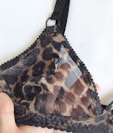 Leopard sheer TOUCH bra. Patterned see thru mesh, soft cup underwire free for comfort & natural shape. Handmade to order in your size. Thumbnail # 173205