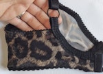 Leopard sheer TOUCH bra. Patterned see thru mesh, soft cup underwire free for comfort & natural shape. Handmade to order in your size. Thumbnail # 173207