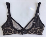 Leopard sheer TOUCH bra. Patterned see thru mesh, soft cup underwire free for comfort & natural shape. Handmade to order in your size. Thumbnail # 173208