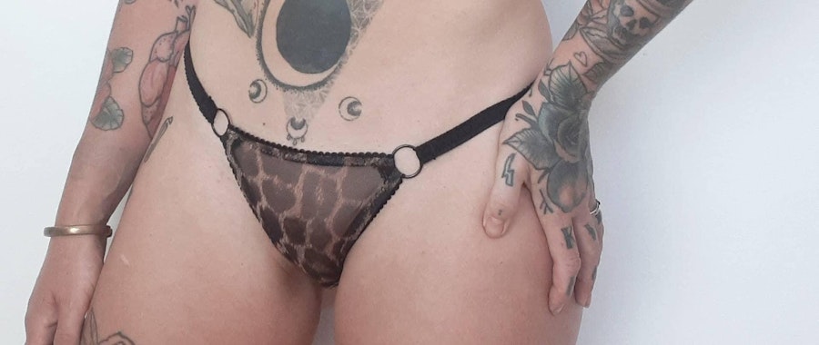 Leopard see thru LILITH mesh knickers. Sexy gift for wife, girlfriend. Erotic sheer panties. Handmade to order lingerie in your size Image # 173214