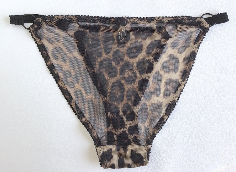 Leopard see thru LILITH mesh knickers. Sexy gift for wife, girlfriend. Erotic sheer panties. Handmade to order lingerie in your size Image # 173216