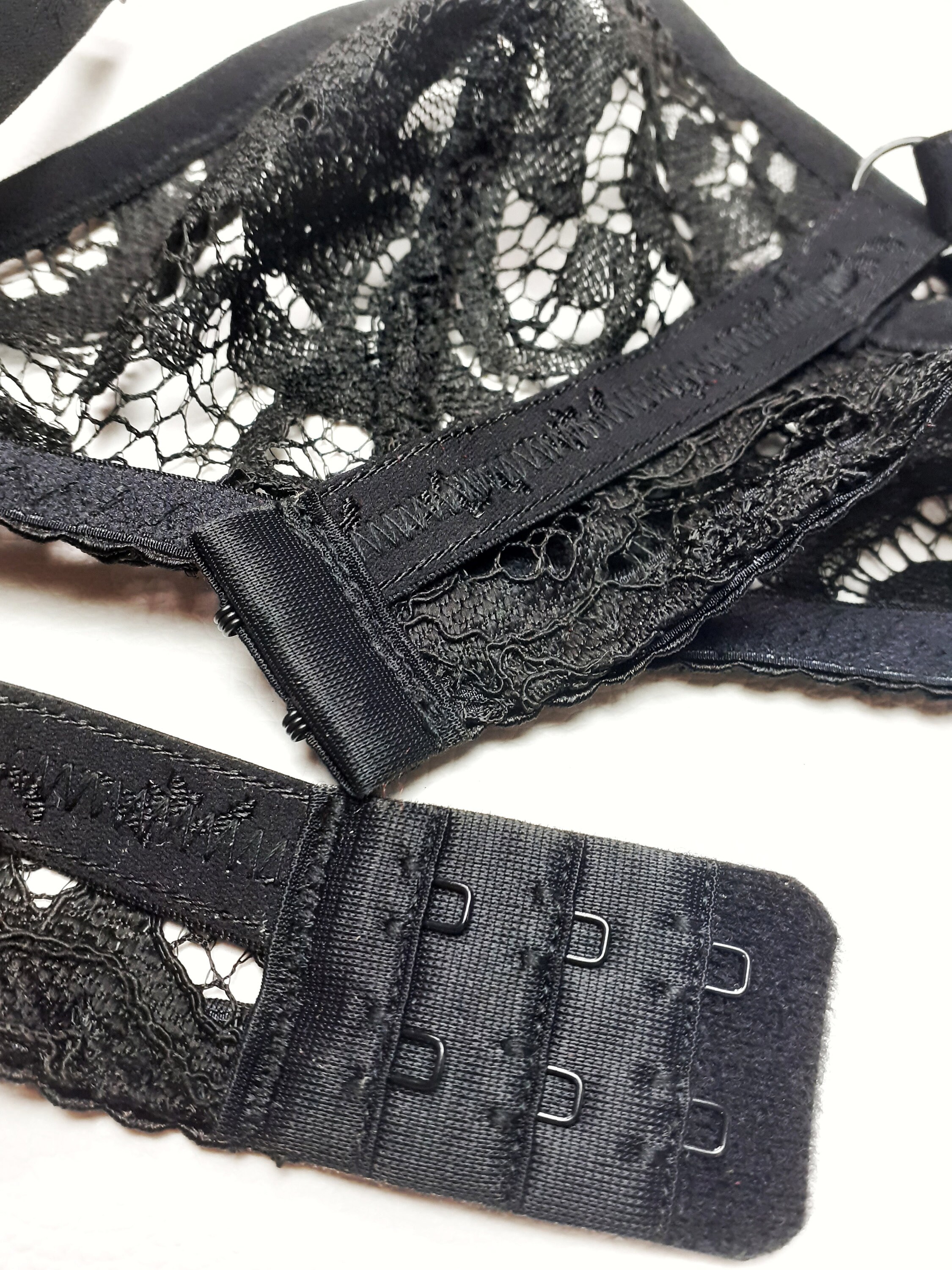 Black lace soft cup bra. Wire free, sexy see thru floral underwear. Handmade to order lingerie to your size. photo