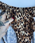 Leopard satin PASSION knickers. High waist retro style flutter panties. Handmade to order in your size lingerie. Thumbnail # 173273