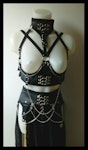 Underbust harness +chained maxi Skirt faux leather harness belt and garter belt skirt corset lacing Thumbnail # 175180