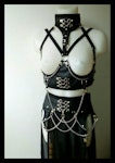 Underbust harness +chained maxi Skirt faux leather harness belt and garter belt skirt corset lacing Thumbnail # 175181