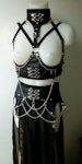 Underbust harness +chained maxi Skirt faux leather harness belt and garter belt skirt corset lacing Thumbnail # 175177