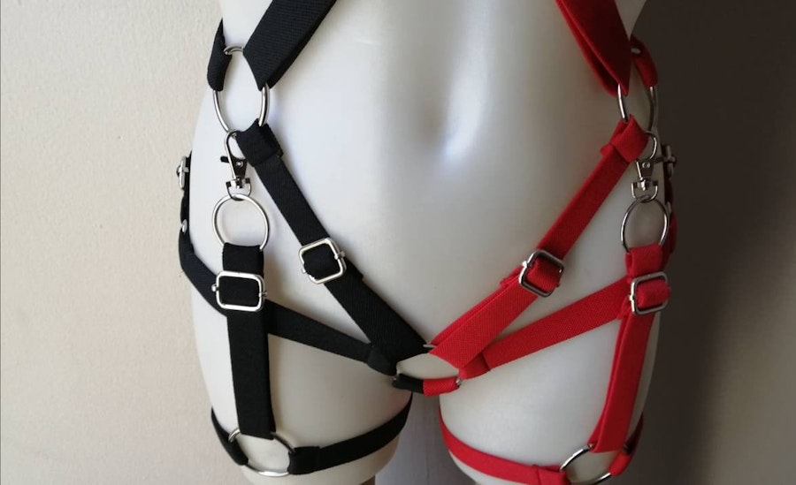 Black and red elastic harness Image # 175416
