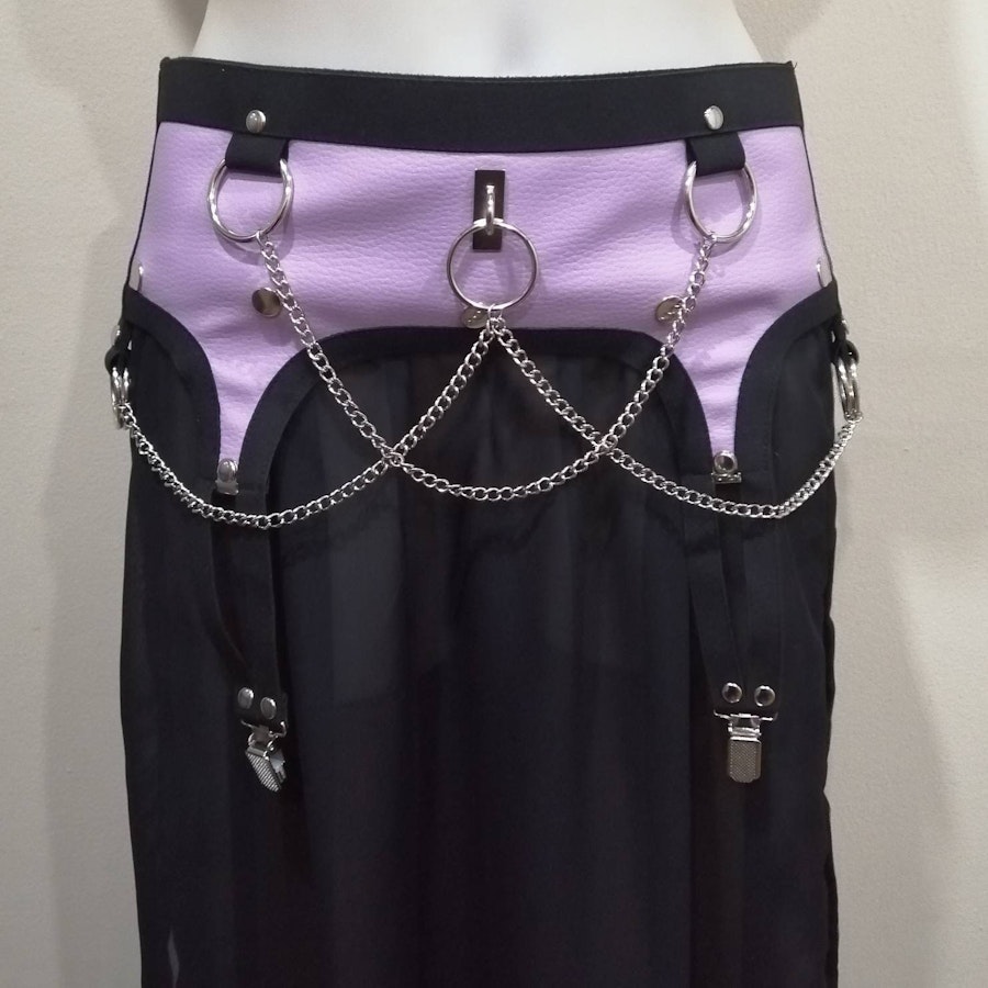 Purple panel chiffon skirt Image # 174886