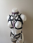 Elastic harness with purple straps Thumbnail # 175248