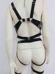 baphomet print set ( leviathan symbols) elastic harness full body set satanic outfit festivals wear Thumbnail # 175489