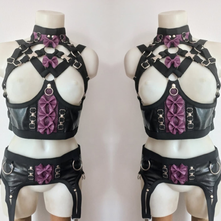 kawaii harness-two piece set ( black base)