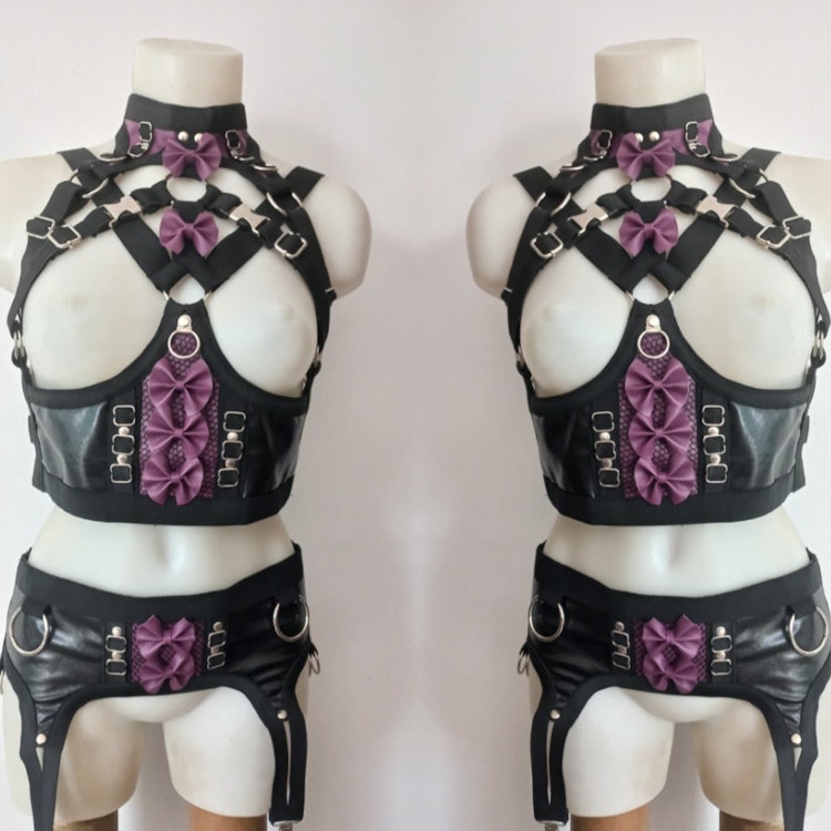 kawaii harness-two piece set ( black base) photo