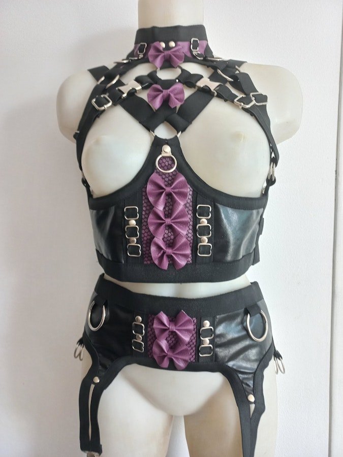 kawaii harness-two piece set ( black base) Image # 175301