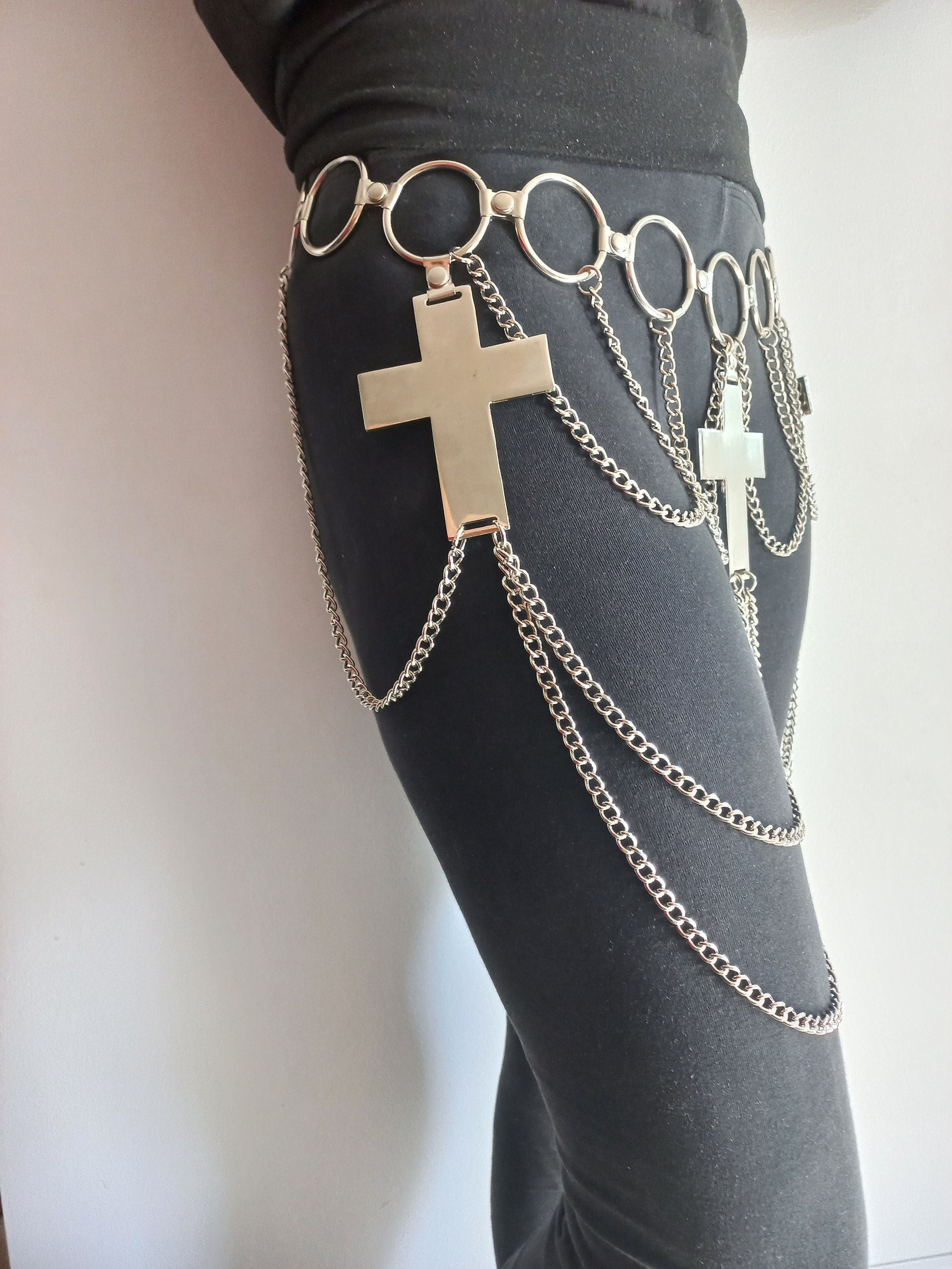 chain belt ( cross,ankh cross,pentagram,sigil) photo