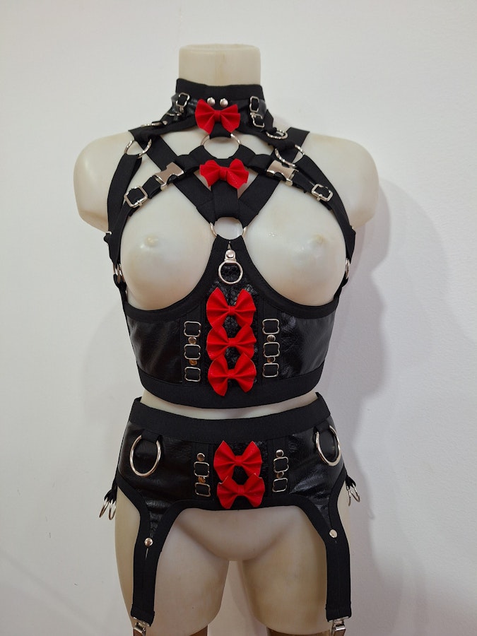 kawaii harness-two piece set ( black base) Image # 175303