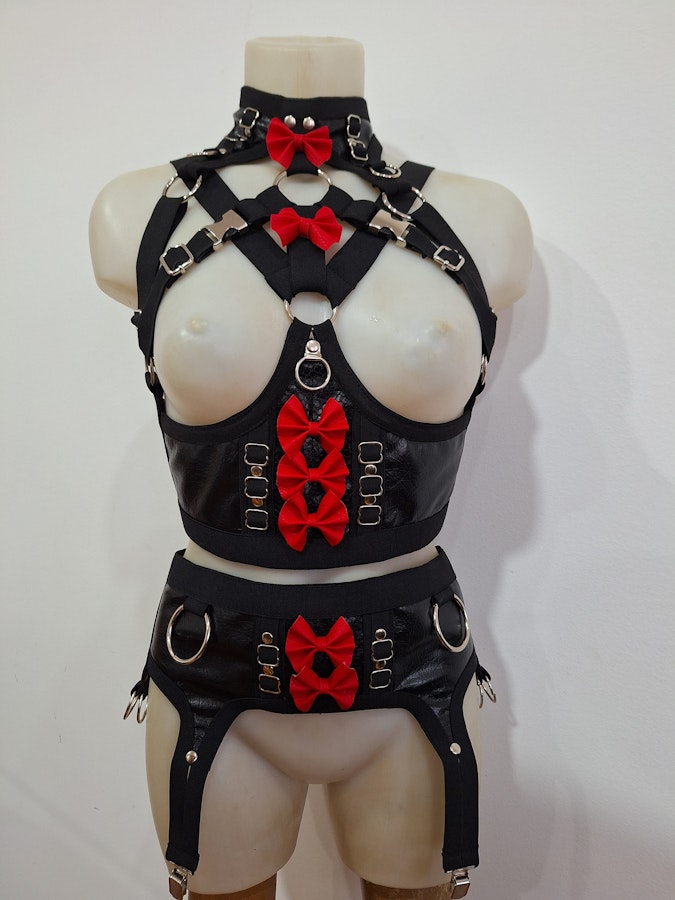 kawaii harness-two piece set ( black base) Image # 175299