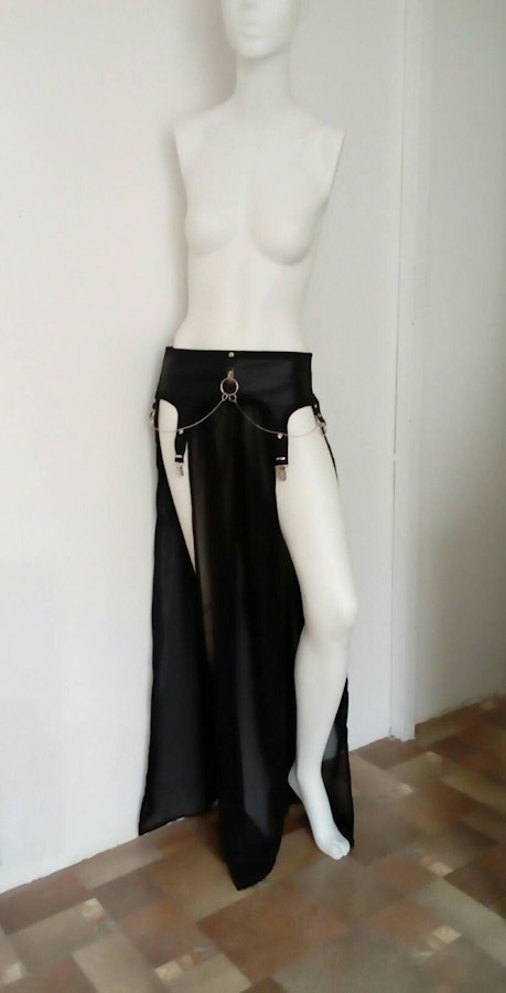 Vegan leather garter skirt Image # 176438