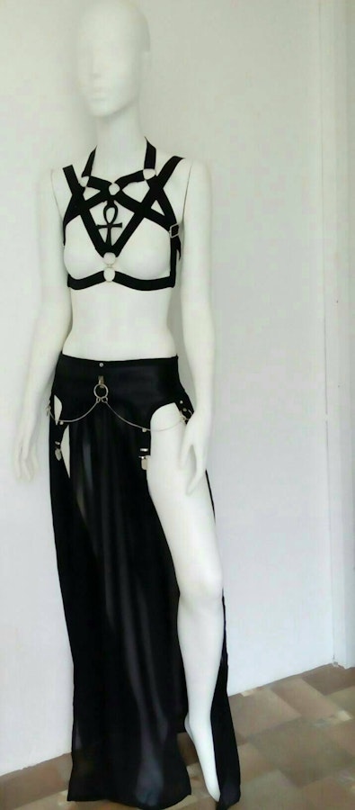 Vegan leather garter skirt Image # 176439