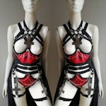 Red baphomet harness with inverted cross Thumbnail # 175821