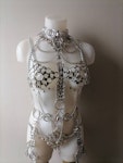 Sinnistra set transparent vynil belt harness full body clear vynil lingerie chain body set Thumbnail # 176563